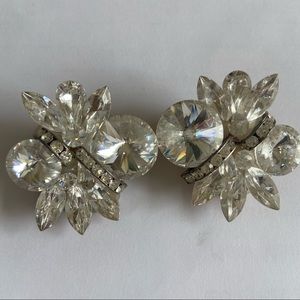 🎉 HP 🎉 Vintage Crystal Rhinestone Clip-On Earrings